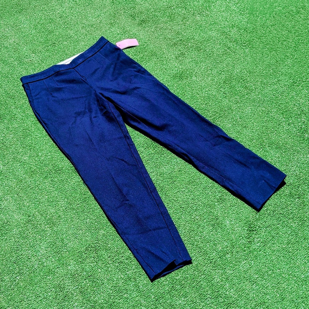 Riley & Rae Women's Sz 4 Navy Preppy Core Front Pleated Stretch Slacks Pants NWT
